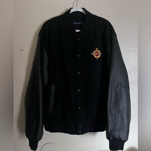 Port Authority Black Varsity Jacket with Embroidered Logo